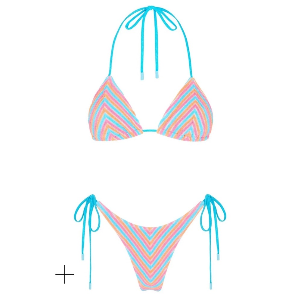 Triangl bikini in sherbet stripe